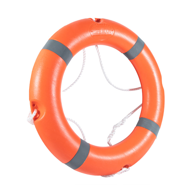 Life Buoy for Swimming Pools, Boats, Orange Life Ring for Adults with Rope