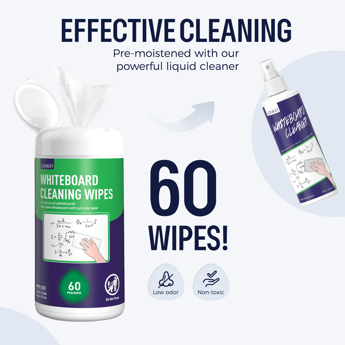 Whiteboard Cleaning Wipes (60 Count)