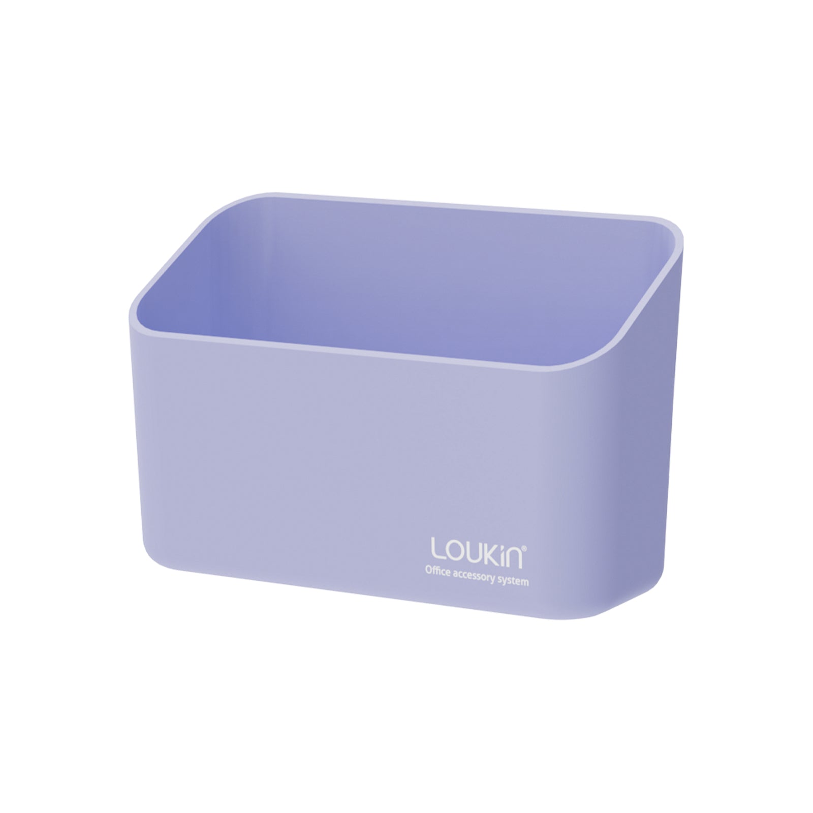 loukin W4102 MarkerHolderSmall main product shot in light purple. The image displays a large, plain purple, rectangular office organizer bin with gently rounded corners, featuring the "loukin Office accessory system" logo on the front, showcased against a white background.