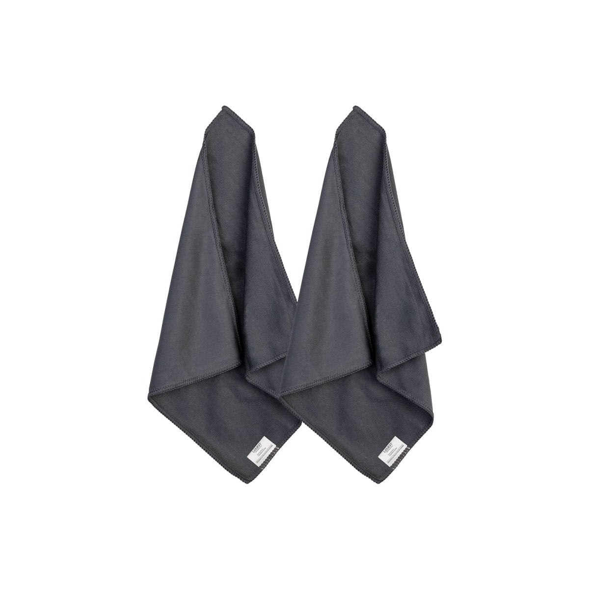 A product image showing the 2-pack of LOUKIN microfiber cleaning cloths, SKU W3301, highlighting their soft and reusable texture.