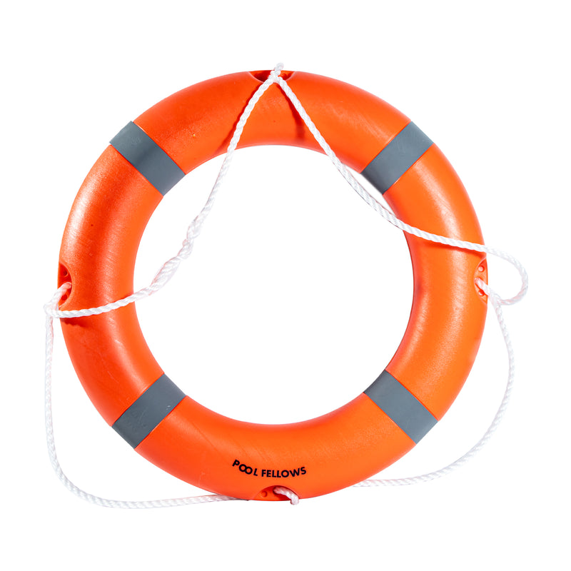 Life Buoy for Swimming Pools, Boats, Orange Life Ring for Adults with Rope