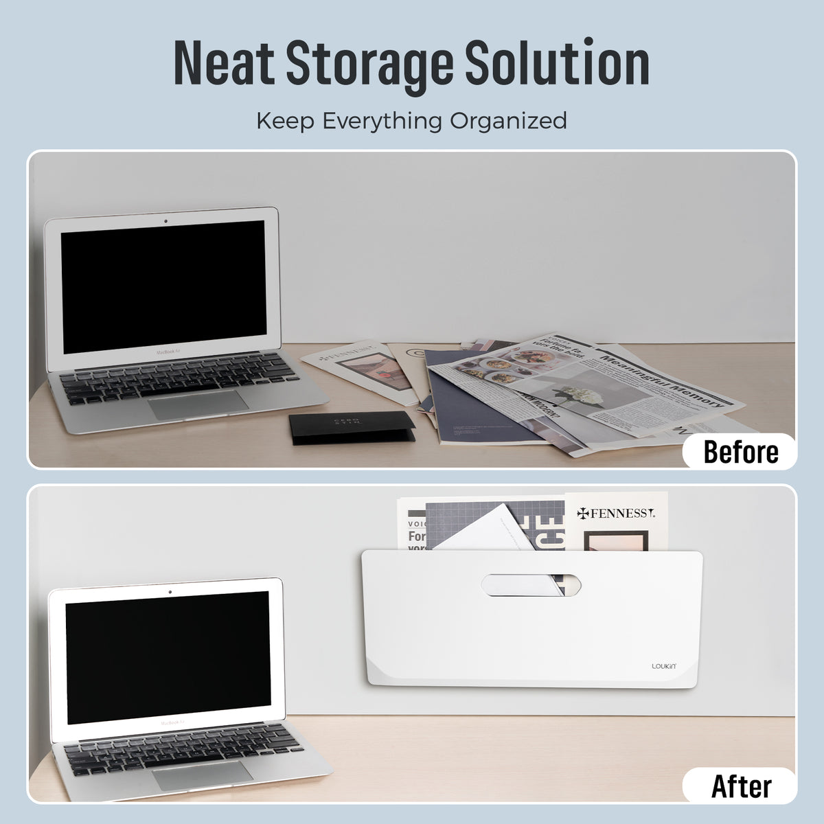 Large Vertical Magnetic Storage Pocket (for Files)