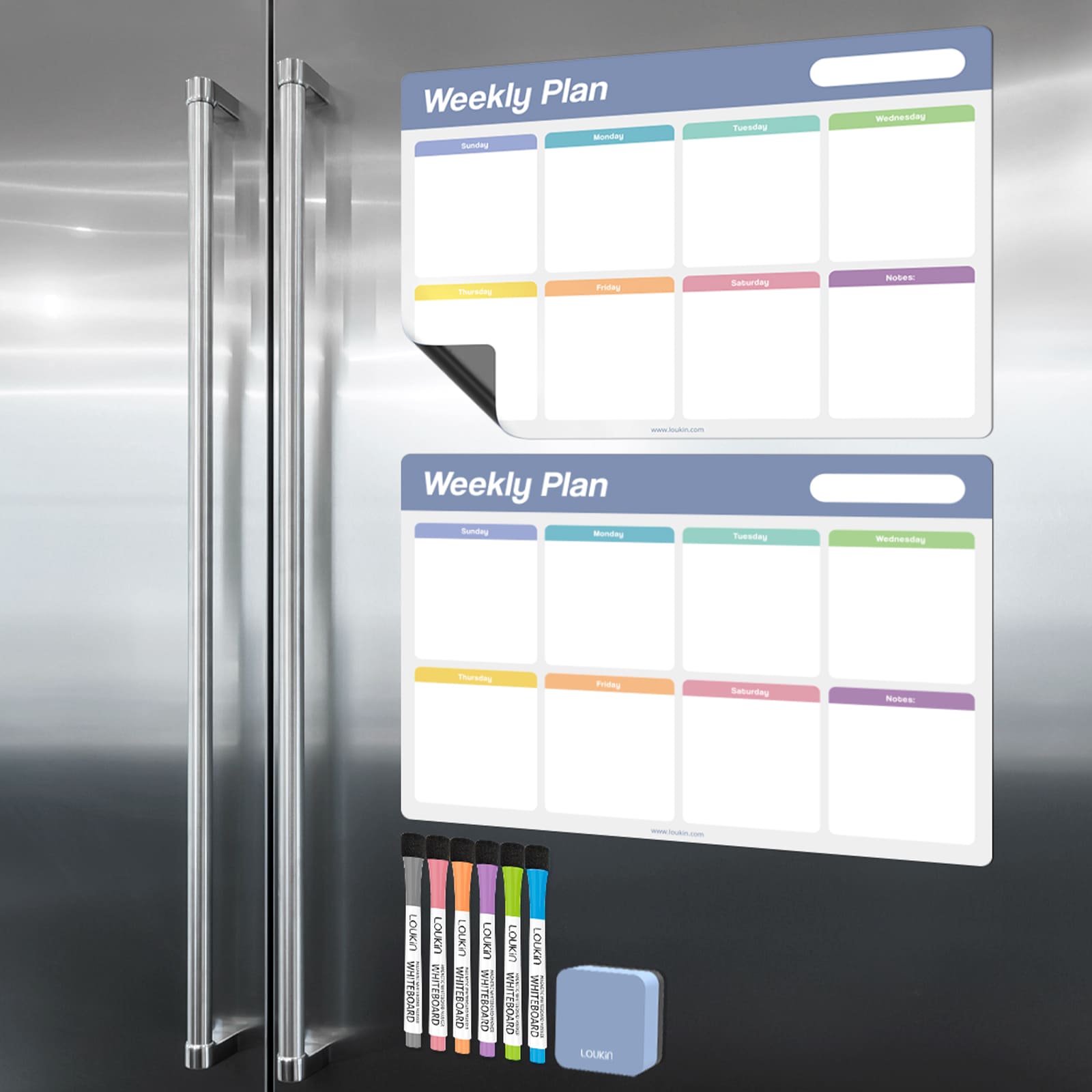 Electrostatic Clings Weekly Dry Erase Calendar Set - 2 PACK