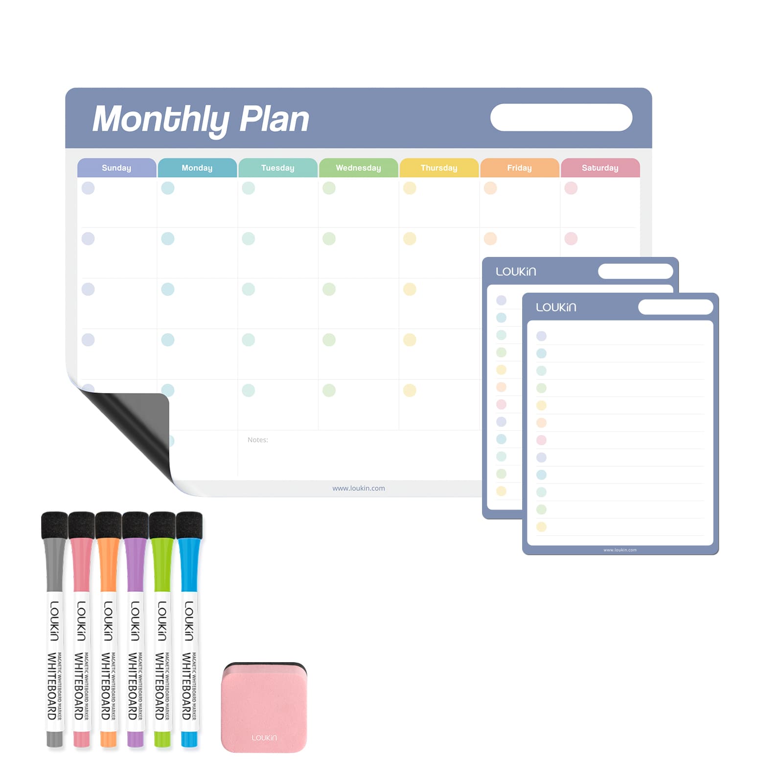 Electrostatic Clings Dry Erase Calendar Set - (Monthly + Checklist*2)