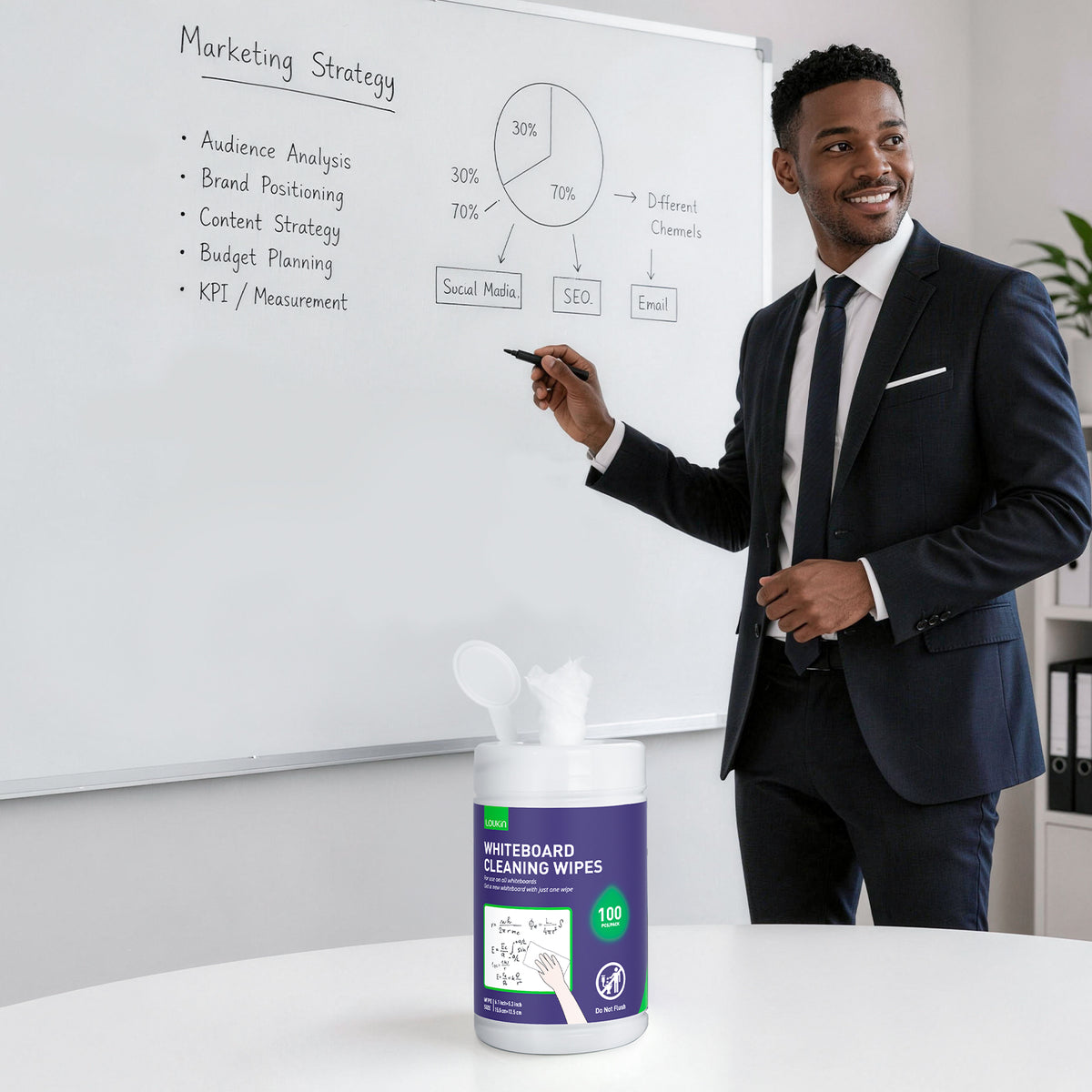 Whiteboard Cleaning Wipes Set (180 Count)