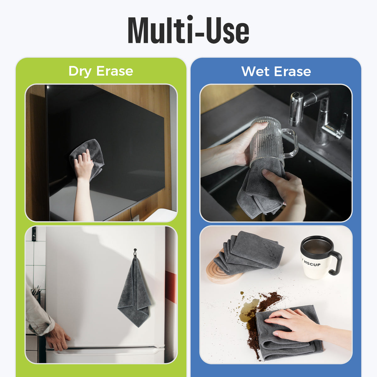 Dry Erase Cloth with Detachable Magnet