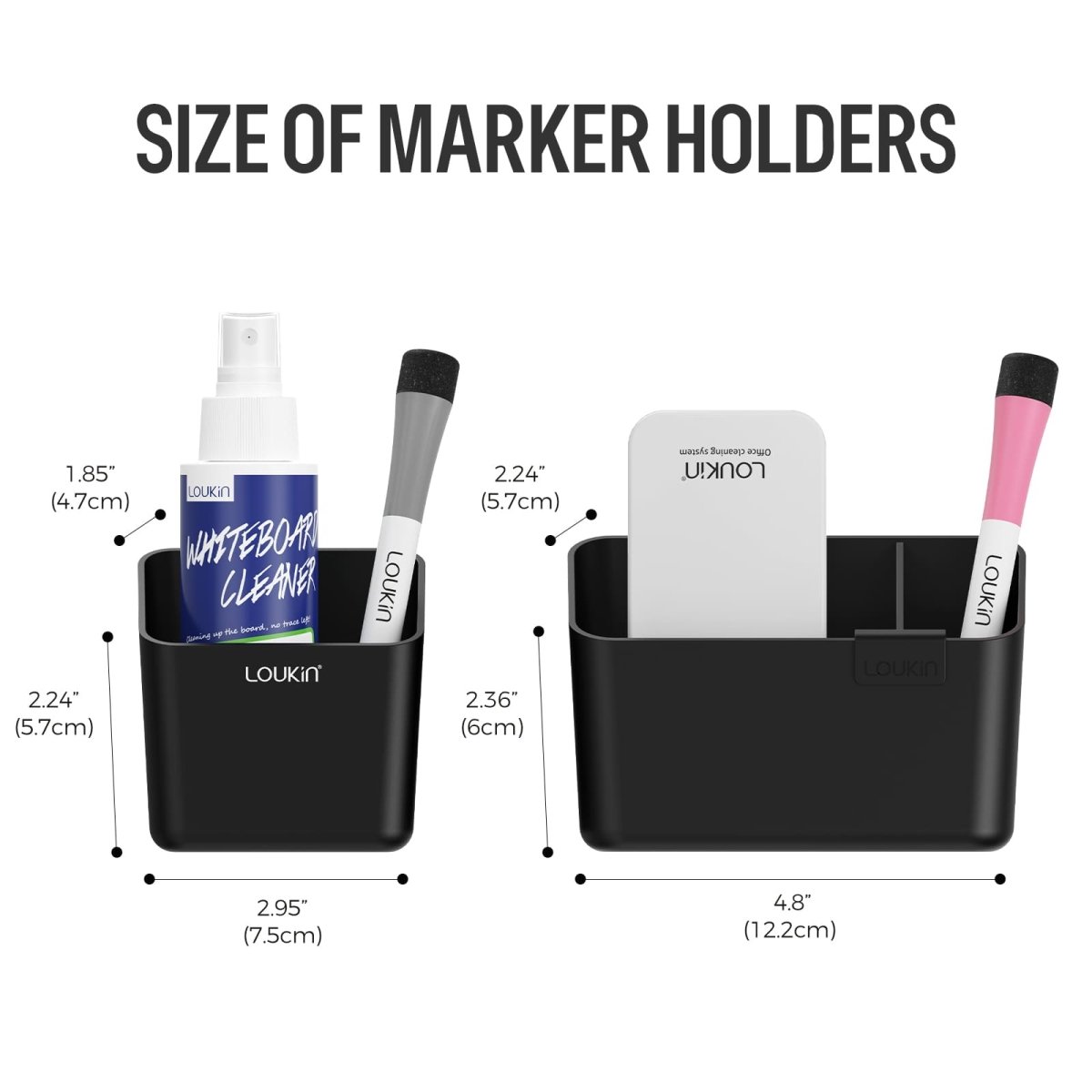 Loukin Magnetischer & Selbstklebender Marker-Halter – Ablage Für Whiteboard-Marker & Radiergummis, Lila, Für Whiteboard, Kühlschrank, Glas