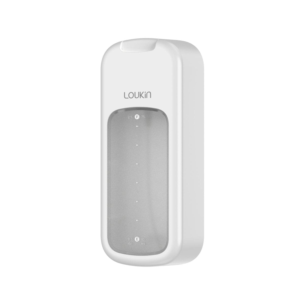 loukin W3543K All-in-One Eraser main product shot. The minimalist, white rectangular magnetic storage piece features a clear/translucent window, visible size/fill markings, and the "LOUKIN" logo, suggesting a sleek, modern design for holding small accessories.